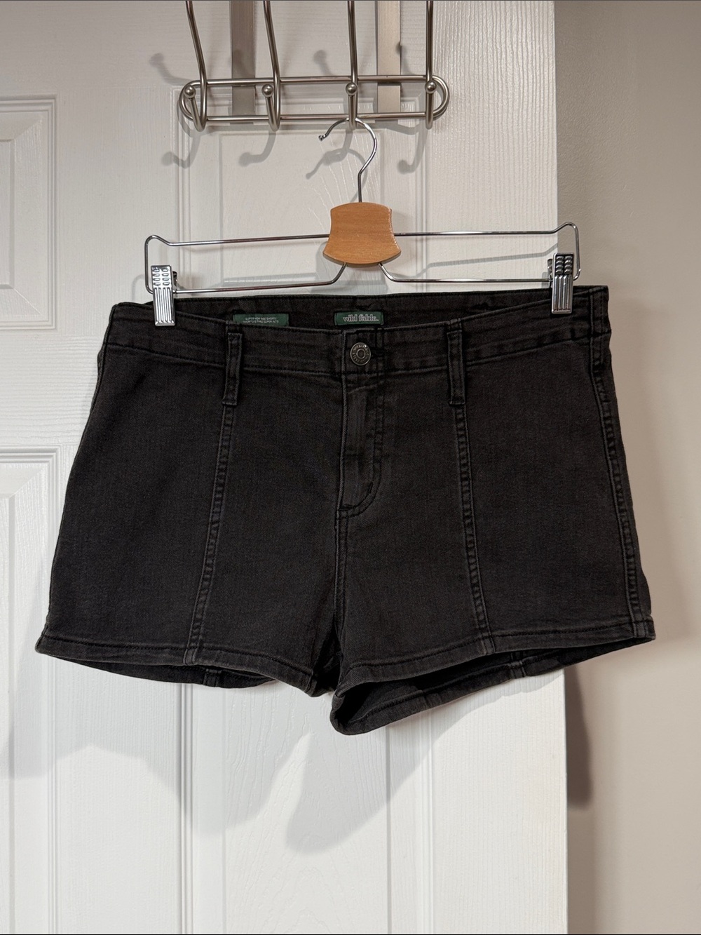 wild fable Black Super High-Rise Denim Shorts
